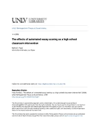 The Effects of Automated Essay Scoring As a High School Classroom Intervention