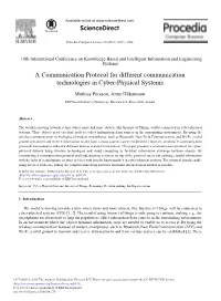 A Communication Protocol for Different Communication Technologies in Cyber-Physical Systems