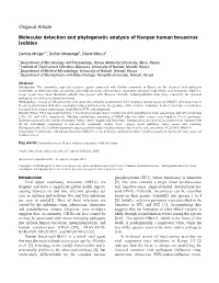 Original Article Molecular Detection and Phylogenetic Analysis Of