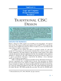 Traditional Cisc Design
