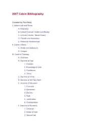 2007 Calvin Bibliography