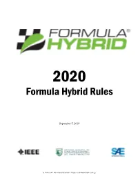 2019 Formula Hybrid Rules