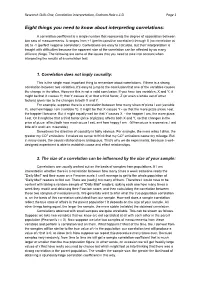 Eight Things You Need to Know About Interpreting Correlations
