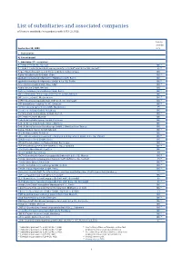 List of Subsidiaries and Associated Companies of Siemens Worldwide in Accordance with § 313 (2), HGB