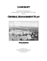 Lusscroft General Management Plan Page 1 INTRODUCTION