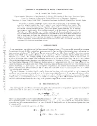 Quantum Computation of Prime Number Functions