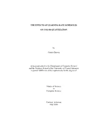 The Effects of Learning Rate Schedules on Color Quantization
