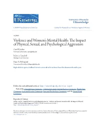 The Impact of Physical, Sexual, and Psychological Aggression