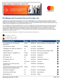 The Mastercard Compliant Service Provider List