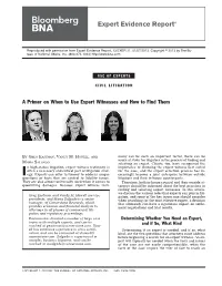 A Primer on When to Use Expert Witnesses and How to Find Them
