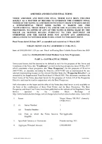 Amended and Restated Final Terms