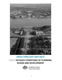 Anzac Park East and West Draft Detailed Conditions of Planning, Design and Development