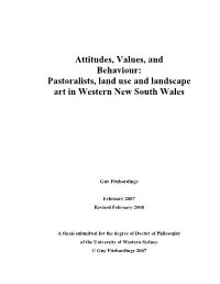 Attitudes, Values, and Behaviour: Pastoralists, Land Use and Landscape Art in Western New South Wales
