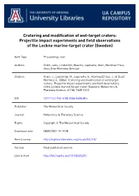 Cratering and Modification of Wet-Target Craters: Projectile Impact Experiments and Field Observations of the Lockne Marine-Target Crater (Sweden)