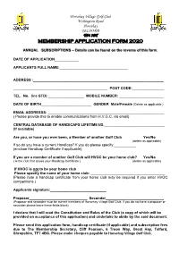Membership Application Form 2020