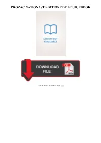 Prozac Nation 1St Edition Pdf, Epub, Ebook