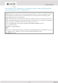Second Report by the Committee on Constitutional Affairs on the Modification of the Act of 20 September 1976 (1 February 2012)