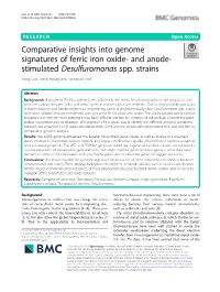 Comparative Insights Into Genome Signatures of Ferric Iron Oxide-And
