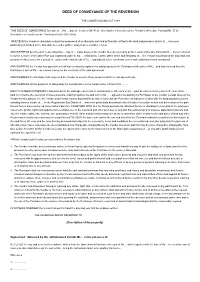 DEED of CONVEYANCE of the REVERSION In
