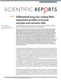 Differential Long Non-Coding RNA Expression Profiles in Human