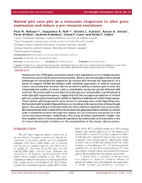 Mutant P53 Uses P63 As a Molecular Chaperone to Alter Gene Expression and Induce a Pro-Invasive Secretome