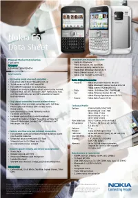 Nokia E5 Data Sheet