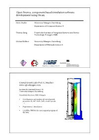 Open Source, Component Based Simulation Software Development Using Orcan