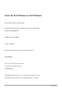 Poems by Walt Whitman by Walt Whitman&lt;/H1&gt;