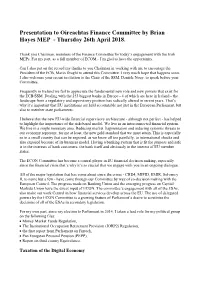 Presentation to Oireachtas Finance Committee by Brian Hayes MEP - Thursday 26Th April 2018