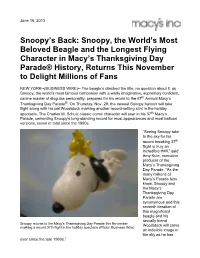 Snoopy, the World's Most Beloved Beagle and The