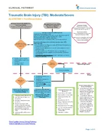 Traumatic Brain Injury (TBI): Moderate/Severe ALGORITHM 1: Post-Resuscitation