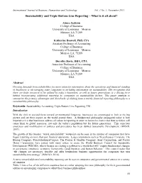 Sustainability and Triple Bottom Line Reporting – What Is It All About?