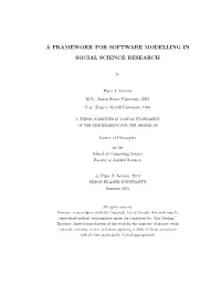 A Framework for Software Modelling in Social Science Re- Search