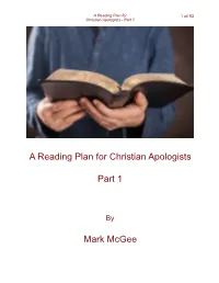 A Reading Plan for Christian Apologists Part 1