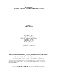 An Overview of Information Technology Applications in Retail Merchandising