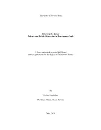 Blurring the Lines: Private and Public Dissection in Renaissance Italy