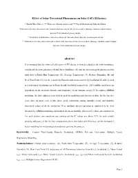 Effect of Solar-Terrestrial Phenomena on Solar Cell's Efficiency Abstract