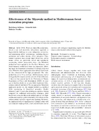Effectiveness of the Miyawaki Method in Mediterranean Forest Restoration Programs