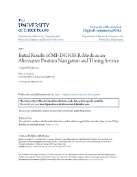 Initial Results of MF-DGNSS R-Mode As an Alternative Position Navigation and Timing Service Gregory W