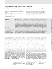 Megalencephaly and Macrocephaly