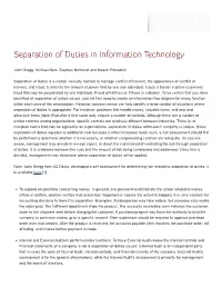 Separation of Duties in Information Technology