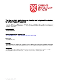 The Use of CDIO Methodology in Creating and Integrated Curriculum for a New Degree Programme