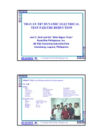 Travan Tr7 Dynamic Electrical Test Failure Reduction