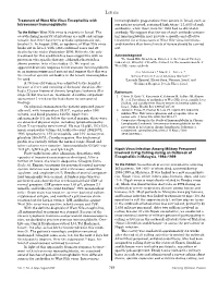 Treatment of West Nile Virus Encephalitis with Intravenous