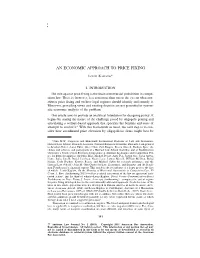 An Economic Approach to Price Fixing