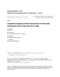 Comparative Mapping of Bovine Chromosome 27 with Human Chromosome 8 Near a Dairy Form QTL in Cattle