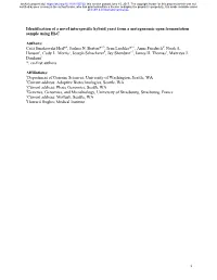 Identification of a Novel Interspecific Hybrid Yeast from a Metagenomic Open Fermentation Sample Using Hi-C