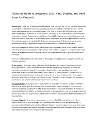 Illustrated Guide to Crossovers, Suvs, Vans, Shuttles, and Small Buses for Vanpools