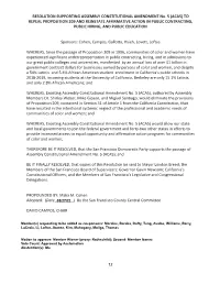 RESOLUTION SUPPORTING ASSEMBLY CONSTITUTIONAL AMENDMENT No