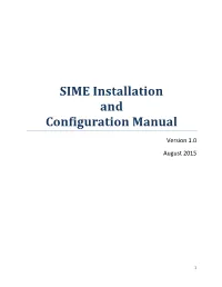 SIME Installation and Configuration Manual